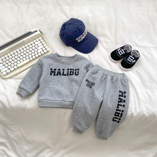Arrival Autumn Boys Long Sleeves Letters Print Pullover and Versatile Pants – Matching Set